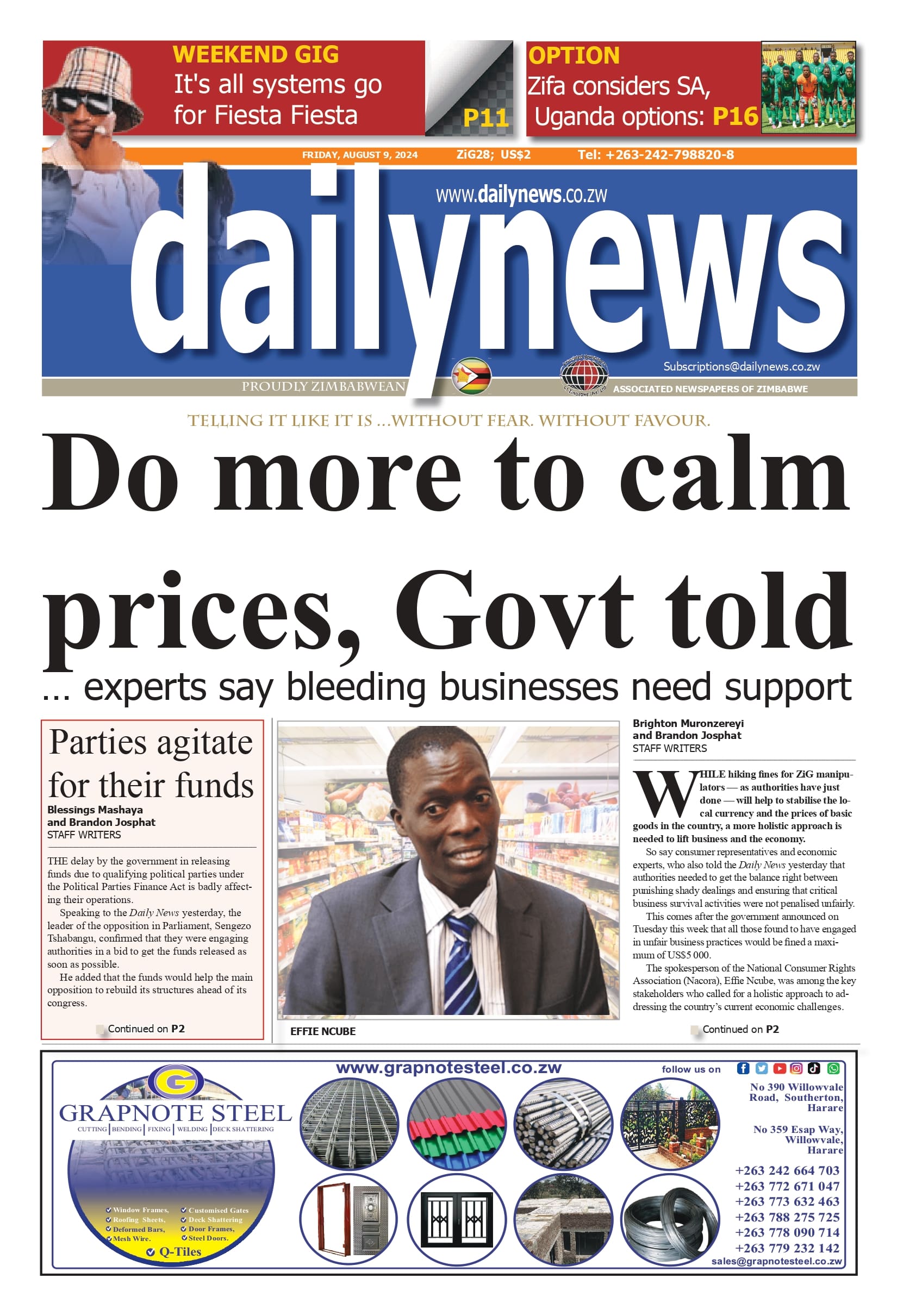 Friday 9 August 2024